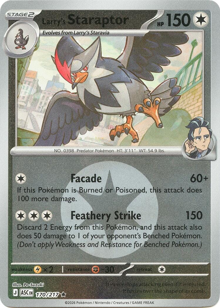Larry's Staraptor (170/217) (Energy Symbol Pattern) [Mega Evolution: Ascended Heroes] Pokemon Single Pokémon  | Multizone: Comics And Games