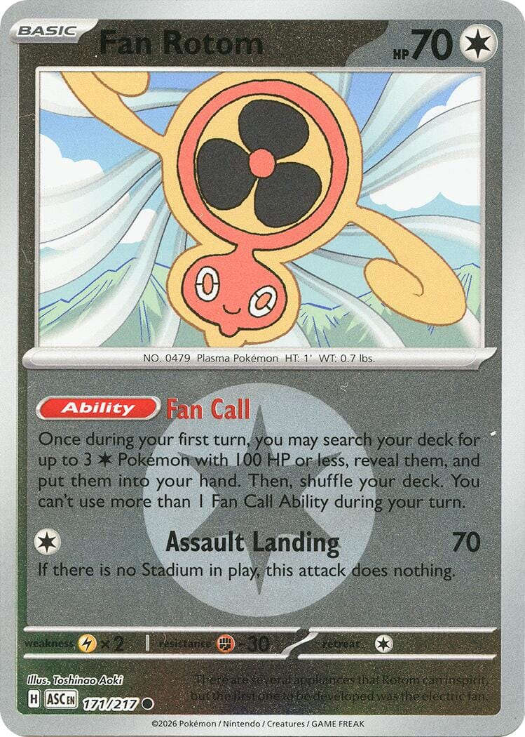 Fan Rotom (171/217) (Energy Symbol Pattern) [Mega Evolution: Ascended Heroes] Pokemon Single Pokémon  | Multizone: Comics And Games