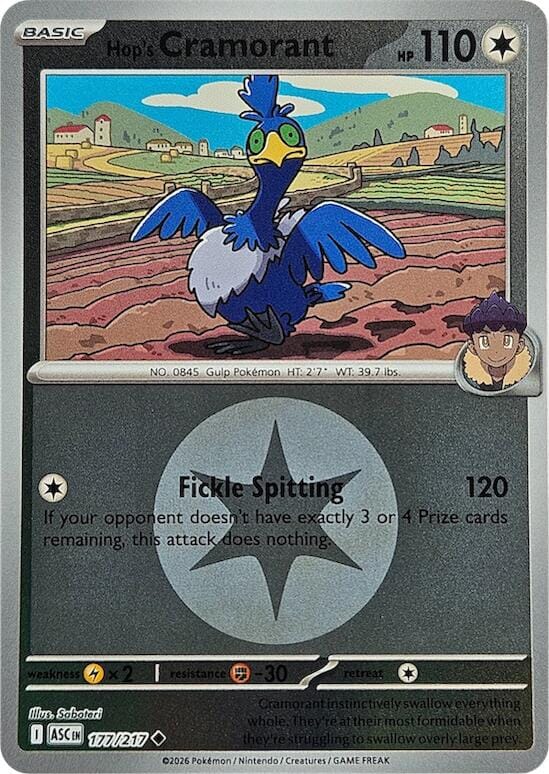 Hop's Cramorant (177/217) (Energy Symbol Pattern) [Mega Evolution: Ascended Heroes] Pokemon Single Pokémon  | Multizone: Comics And Games