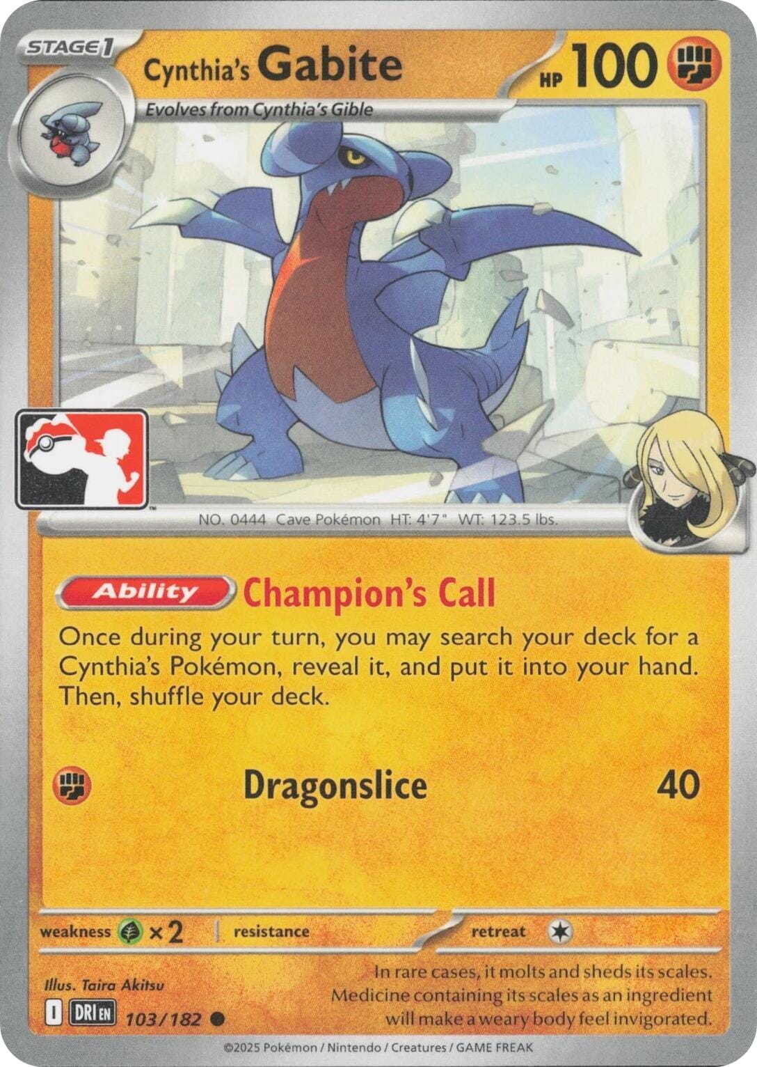 Cynthia's Gabite (103/182) [Prize Pack Series Eight] Pokemon Single Pokémon  | Multizone: Comics And Games