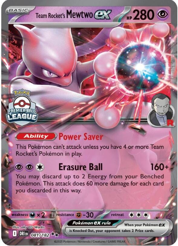 Team Rocket's Mewtwo ex (081/182) [League & Championship Cards] Pokemon Single Pokémon  | Multizone: Comics And Games