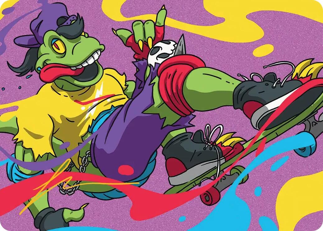 Mondo Gecko Art Card (Gold-Stamped Signature) [Teenage Mutant Ninja Turtles Art Series] MTG Single Magic: The Gathering  | Multizone: Comics And Games