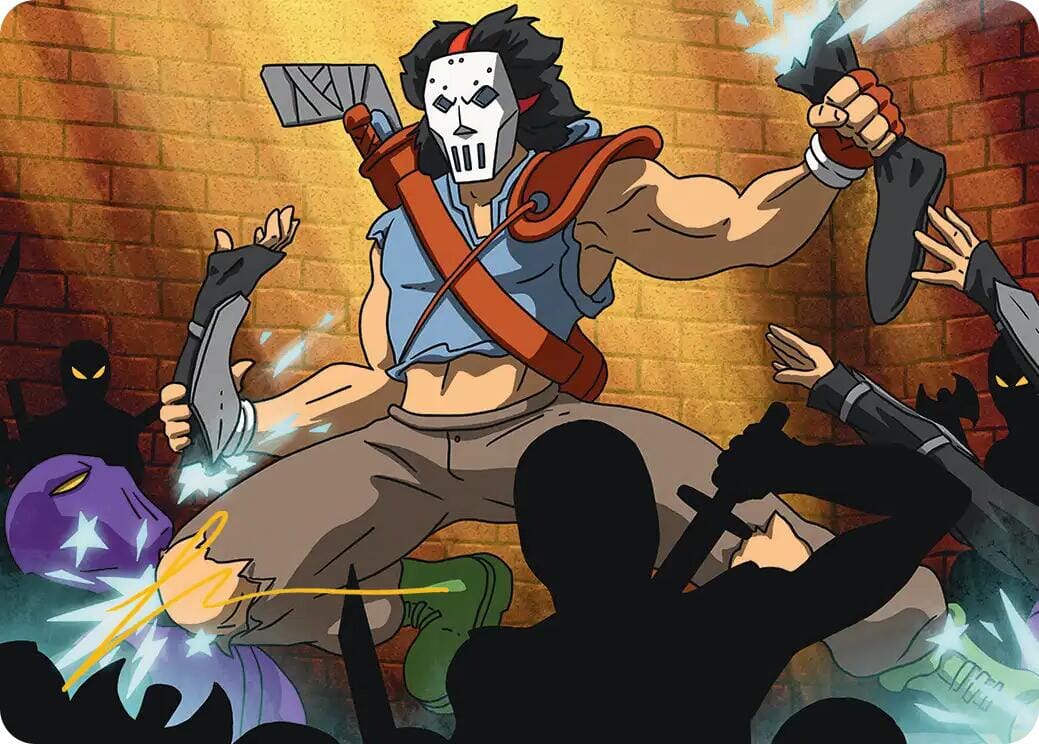 Casey Jones, Vigilante Art Card (Gold-Stamped Signature) [Teenage Mutant Ninja Turtles Art Series] MTG Single Magic: The Gathering  | Multizone: Comics And Games