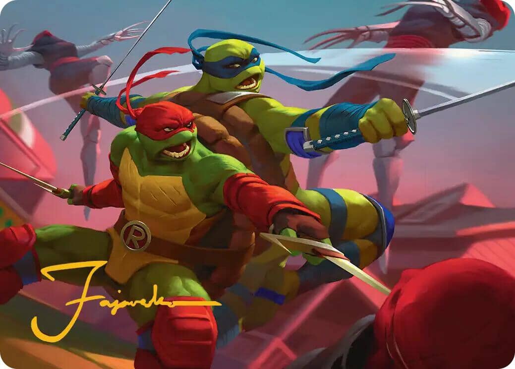 Raph & Leo, Sibling Rivals Art Card (Gold-Stamped Signature) [Teenage Mutant Ninja Turtles Art Series] MTG Single Magic: The Gathering  | Multizone: Comics And Games