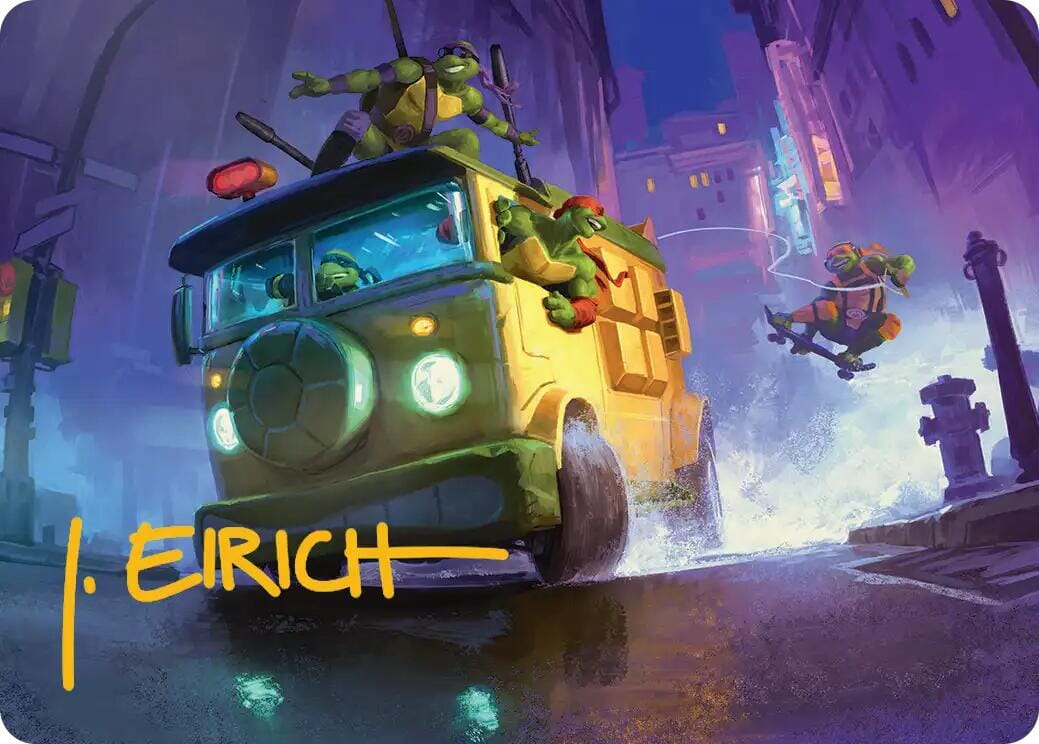 Turtle Van Art Card (Gold-Stamped Signature) [Teenage Mutant Ninja Turtles Art Series] MTG Single Magic: The Gathering  | Multizone: Comics And Games