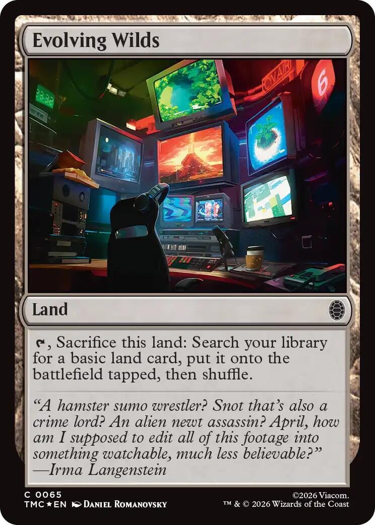 Evolving Wilds (Surge Foil) [Teenage Mutant Ninja Turtles Commander] MTG Single Magic: The Gathering  | Multizone: Comics And Games