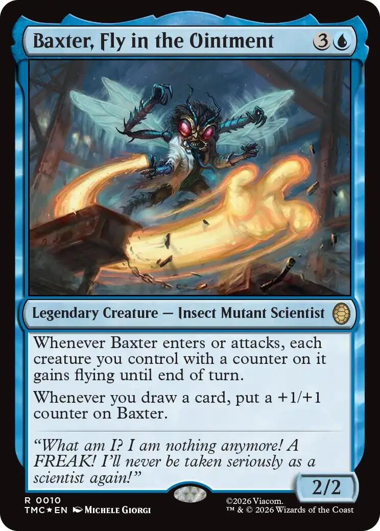 Baxter, Fly in the Ointment (Surge Foil) [Teenage Mutant Ninja Turtles Commander] MTG Single Magic: The Gathering  | Multizone: Comics And Games