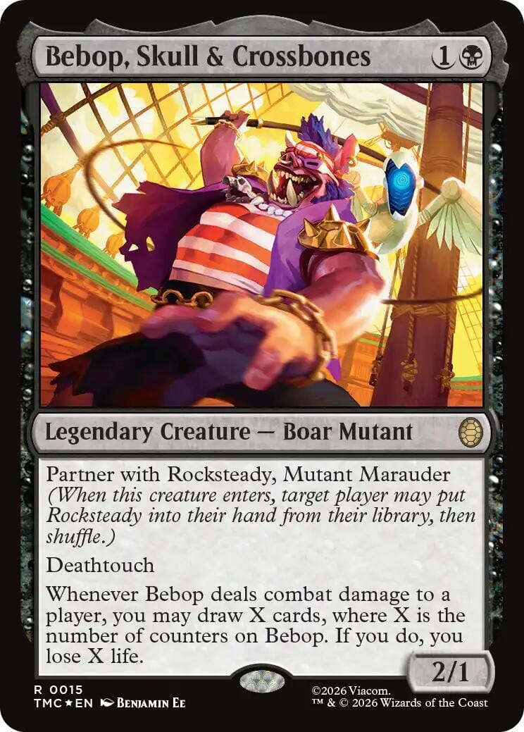 Bebop, Skull & Crossbones (Surge Foil) [Teenage Mutant Ninja Turtles Commander] MTG Single Magic: The Gathering  | Multizone: Comics And Games