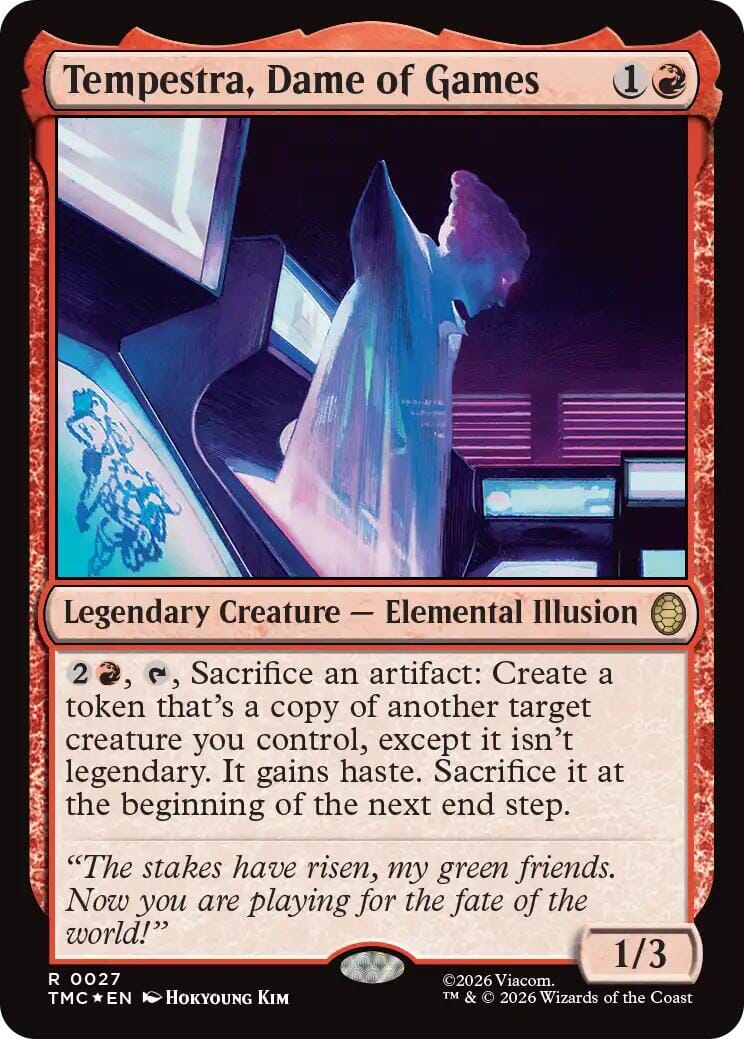 Tempestra, Dame of Games (Surge Foil) [Teenage Mutant Ninja Turtles Commander] MTG Single Magic: The Gathering  | Multizone: Comics And Games