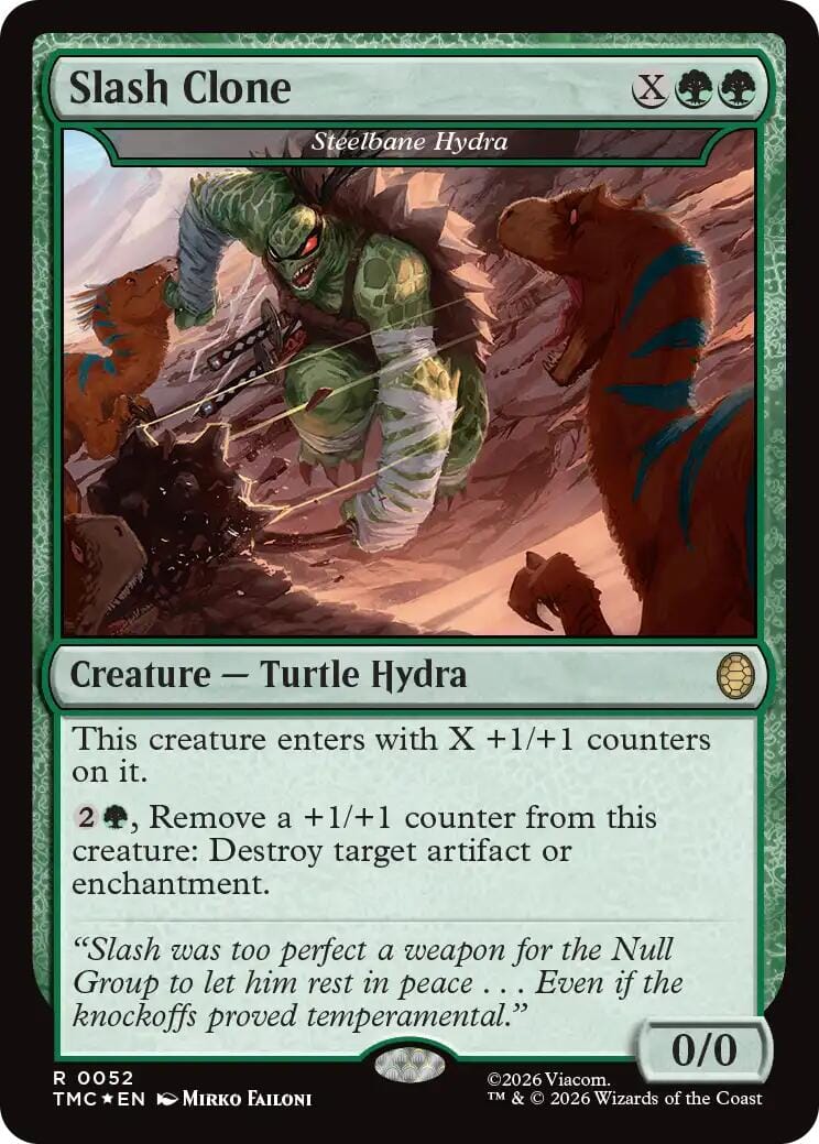Slash Clone - Steelbane Hydra (Surge Foil) [Teenage Mutant Ninja Turtles Commander] MTG Single Magic: The Gathering  | Multizone: Comics And Games