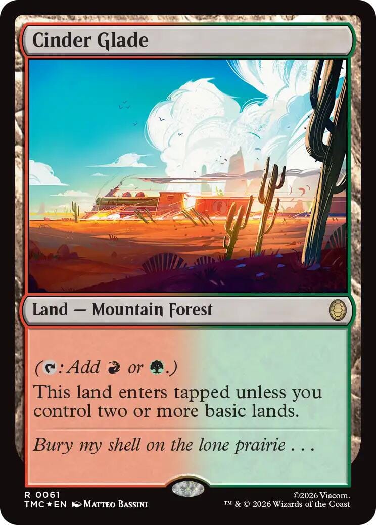 Cinder Glade (Surge Foil) [Teenage Mutant Ninja Turtles Commander] MTG Single Magic: The Gathering  | Multizone: Comics And Games