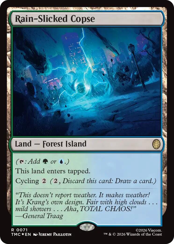 Rain-Slicked Copse (Surge Foil) [Teenage Mutant Ninja Turtles Commander] MTG Single Magic: The Gathering  | Multizone: Comics And Games