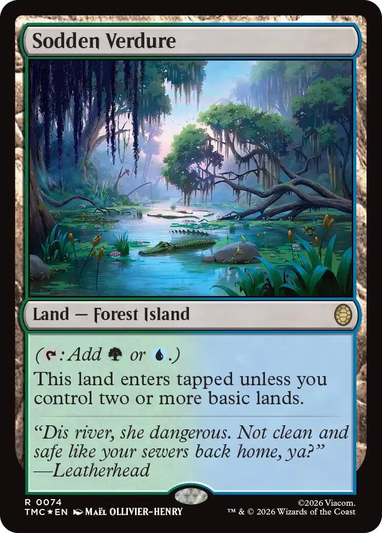 Sodden Verdure (Surge Foil) [Teenage Mutant Ninja Turtles Commander] MTG Single Magic: The Gathering  | Multizone: Comics And Games