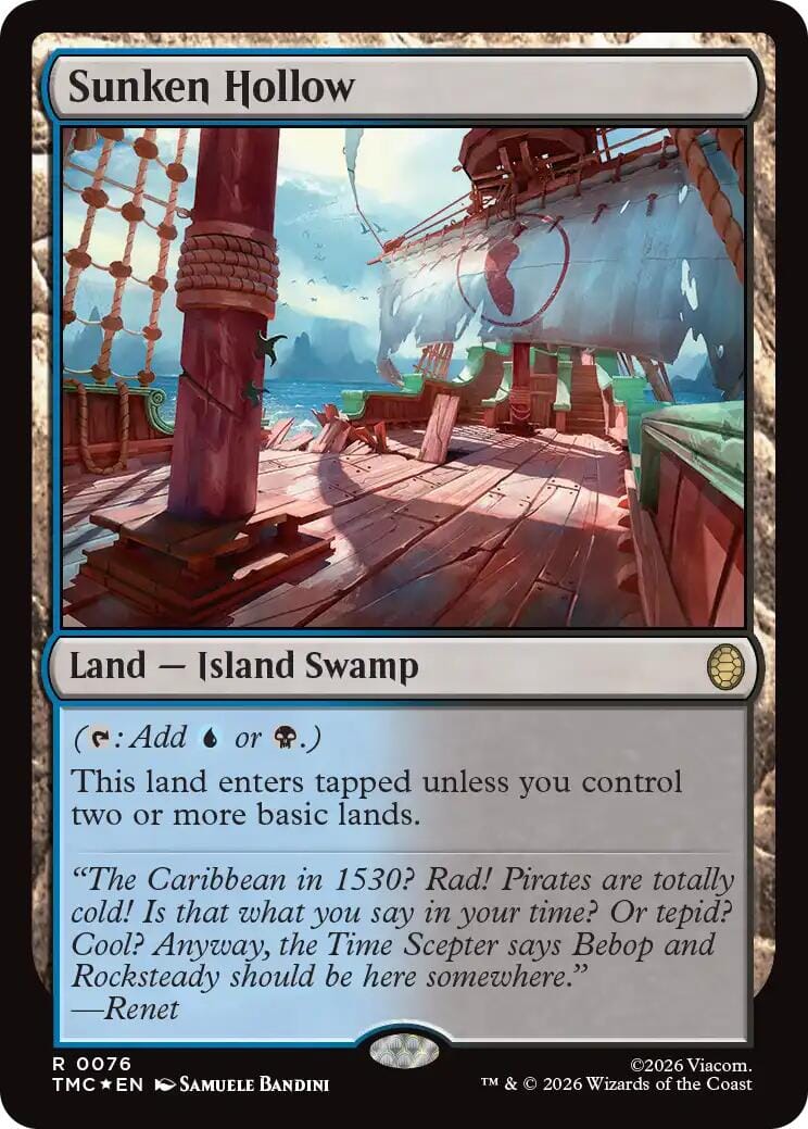Sunken Hollow (Surge Foil) [Teenage Mutant Ninja Turtles Commander] MTG Single Magic: The Gathering  | Multizone: Comics And Games
