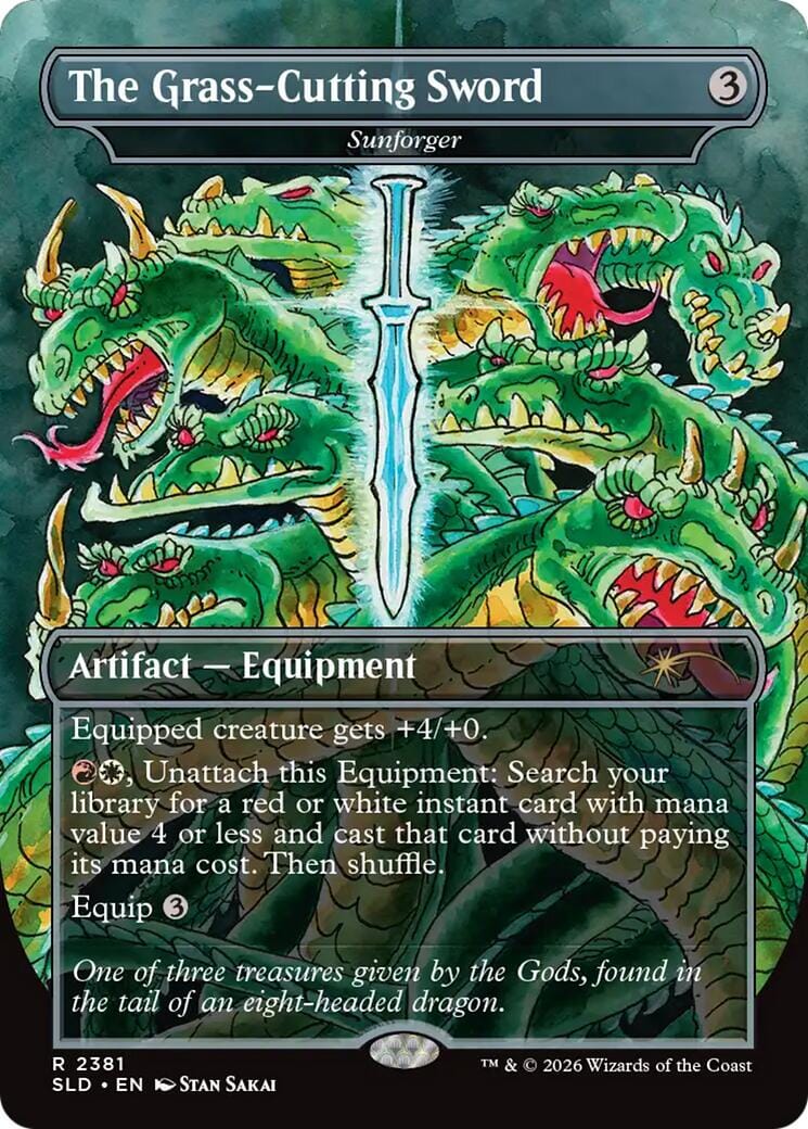 The Grass-Cutting Sword - Sunforger [Secret Lair Drop Series] MTG Single Magic: The Gathering  | Multizone: Comics And Games