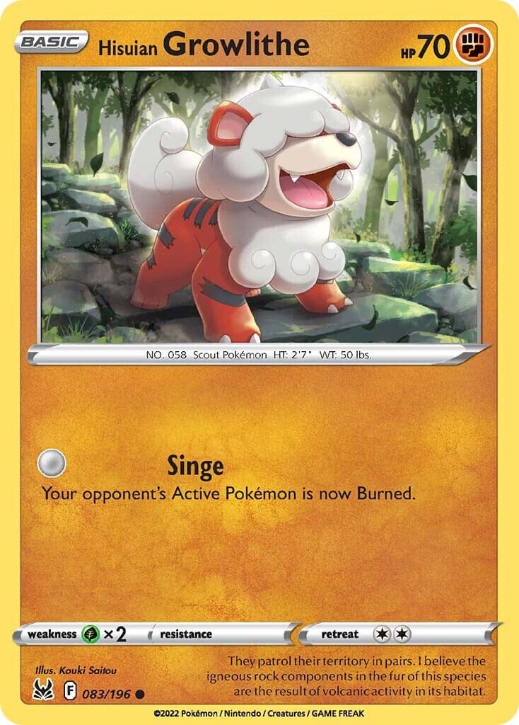 Hisuian Growlithe (083/196) [Sword & Shield: Lost Origin] Pokemon Single Pokémon  | Multizone: Comics And Games
