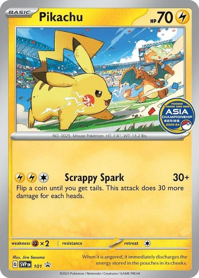 Pikachu (101) (Asia Championship Series 23-24) [Scarlet & Violet: Black Star Promos] Pokemon Single Pokémon  | Multizone: Comics And Games