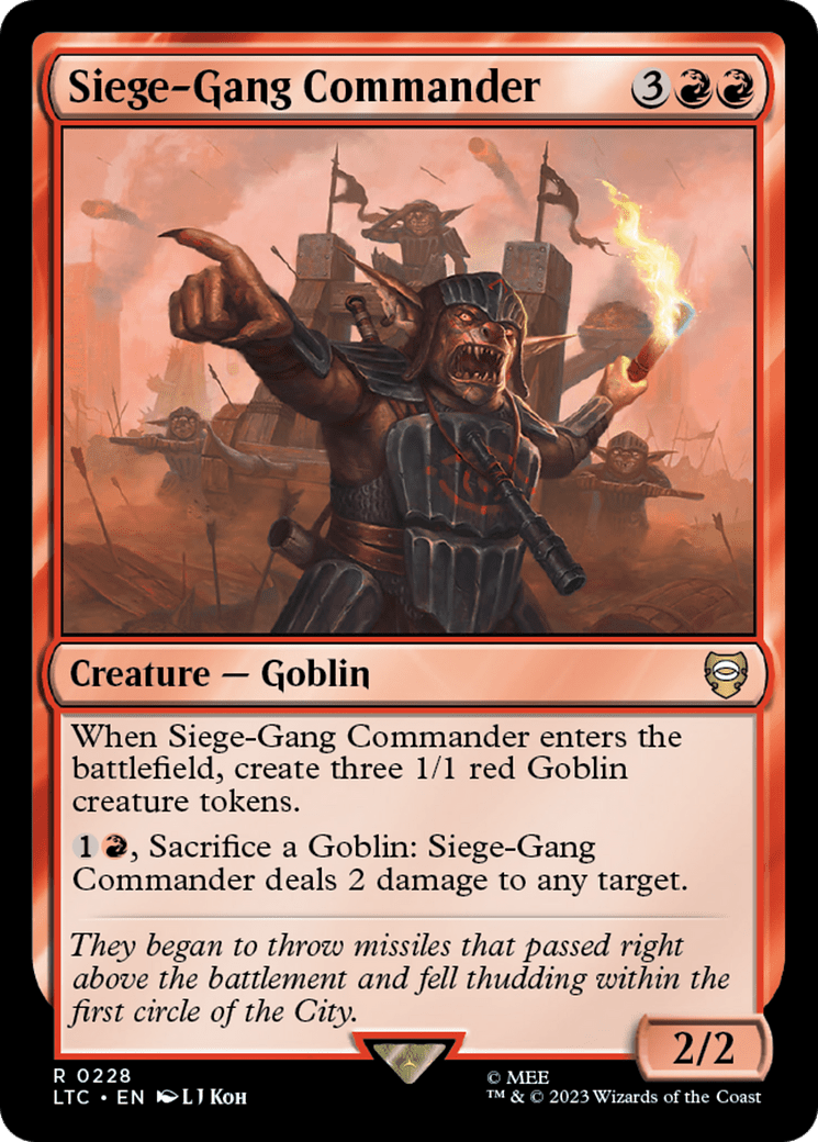 Siege-Gang Commander [The Lord of the Rings: Tales of Middle-Earth Commander] MTG Single Magic: The Gathering  | Multizone: Comics And Games