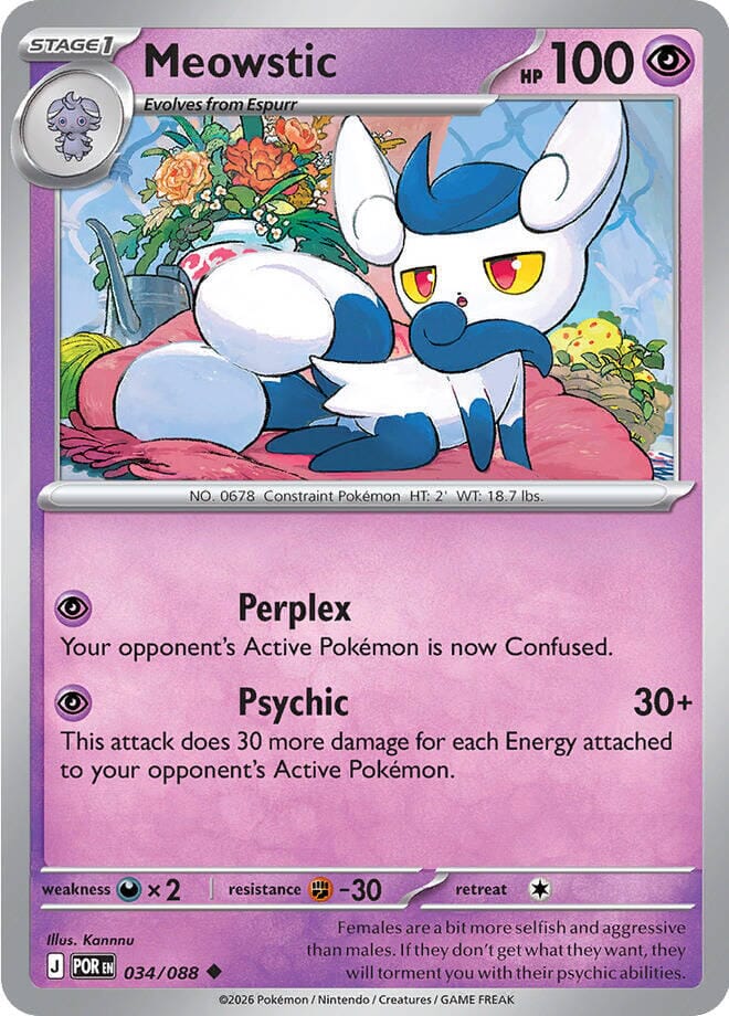 Meowstic (034/088) [Mega Evolution: Perfect Order] Pokemon Single Pokémon  | Multizone: Comics And Games