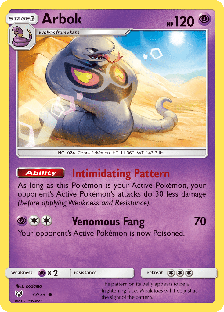 Arbok (37/73) [Sun & Moon: Shining Legends] Pokemon Single Pokémon  | Multizone: Comics And Games