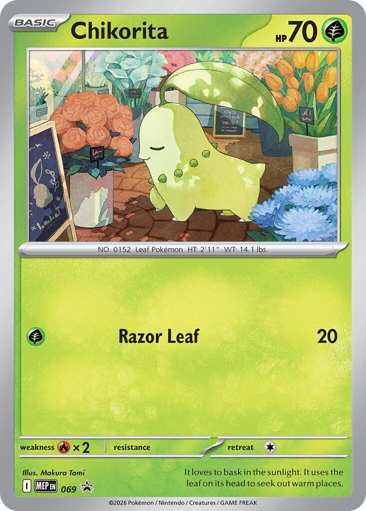 Chikorita (069) (Cosmos Holo) [Mega Evolution Promo] Pokemon Single Pokémon  | Multizone: Comics And Games