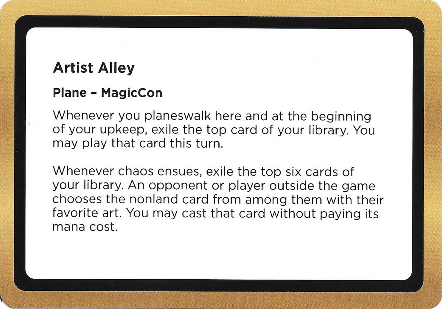 Artist Alley (Black Lotus Unknown Planechase) [Oversize Cards] MTG Single Magic: The Gathering  | Multizone: Comics And Games