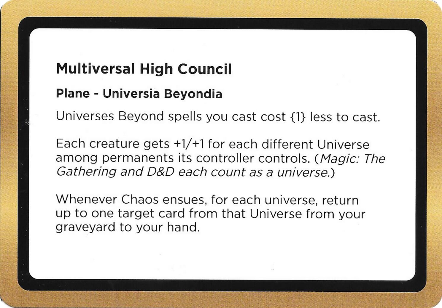 Multiversal High Council (Black Lotus Unknown Planechase) [Oversize Cards] MTG Single Magic: The Gathering  | Multizone: Comics And Games