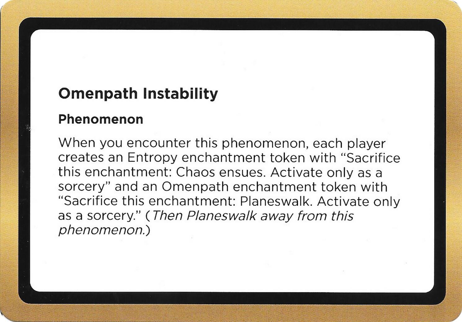 Omenpath Instability (Black Lotus Unknown Planechase) [Oversize Cards] MTG Single Magic: The Gathering  | Multizone: Comics And Games