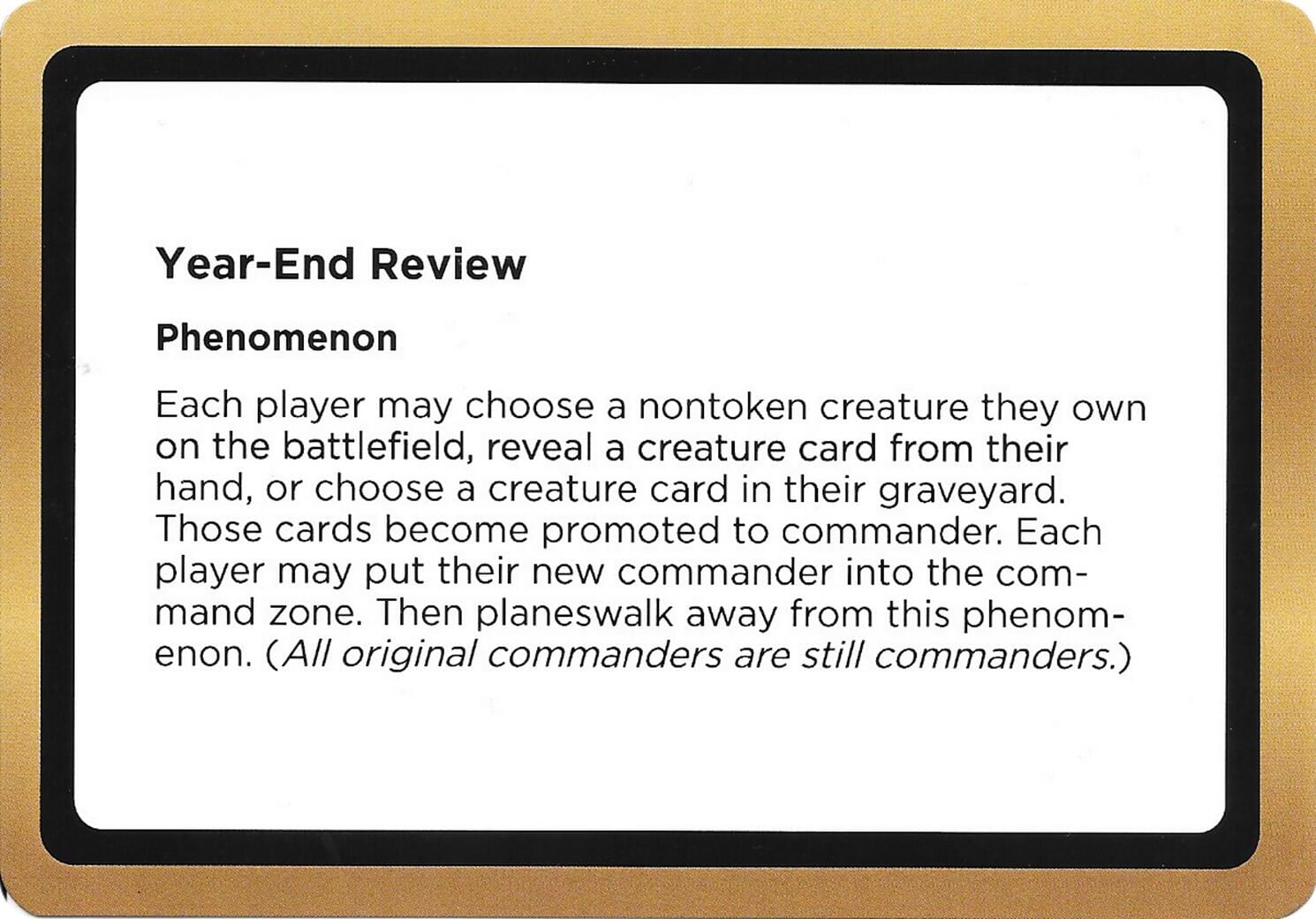 Year-End Review (Black Lotus Unknown Planechase) [Oversize Cards] MTG Single Magic: The Gathering  | Multizone: Comics And Games