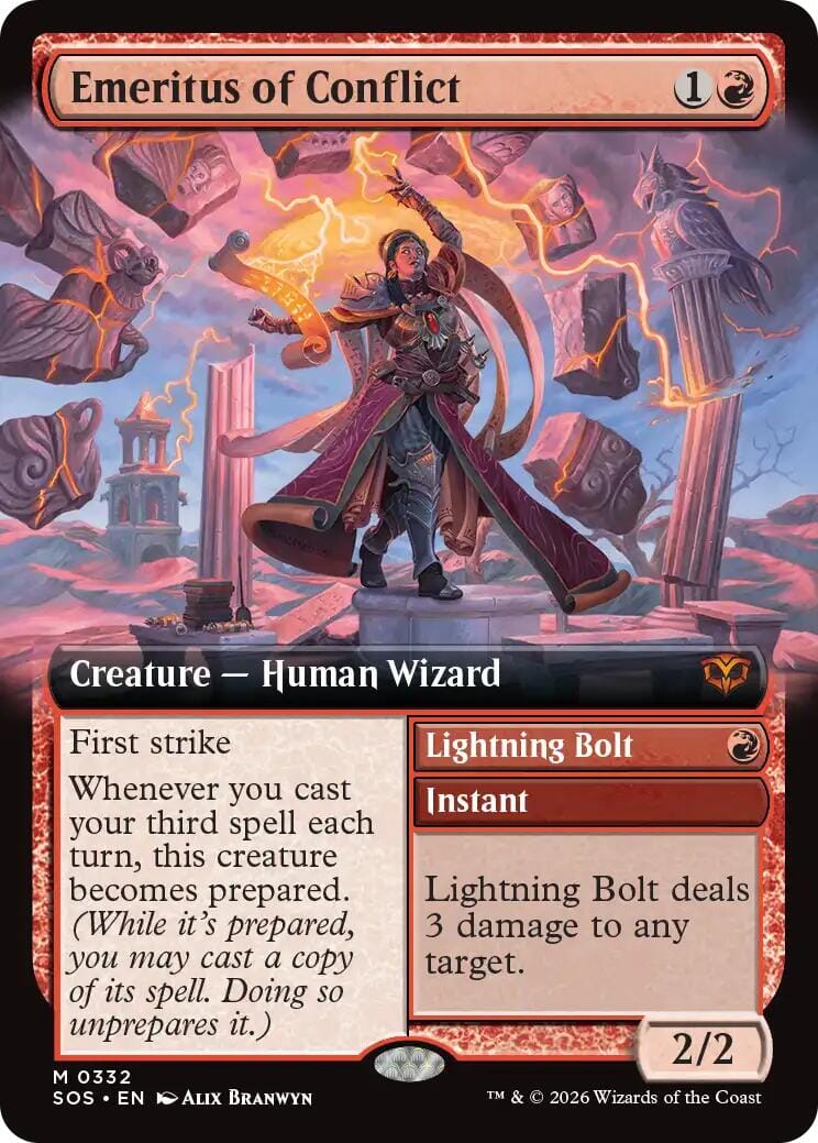 Emeritus of Conflict (Extended Art) [Secrets of Strixhaven] MTG Single Magic: The Gathering  | Multizone: Comics And Games