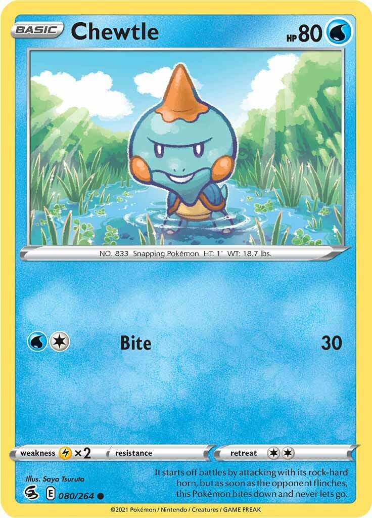 Chewtle (080/264) [Sword & Shield: Fusion Strike] Pokemon Single Pokémon  | Multizone: Comics And Games