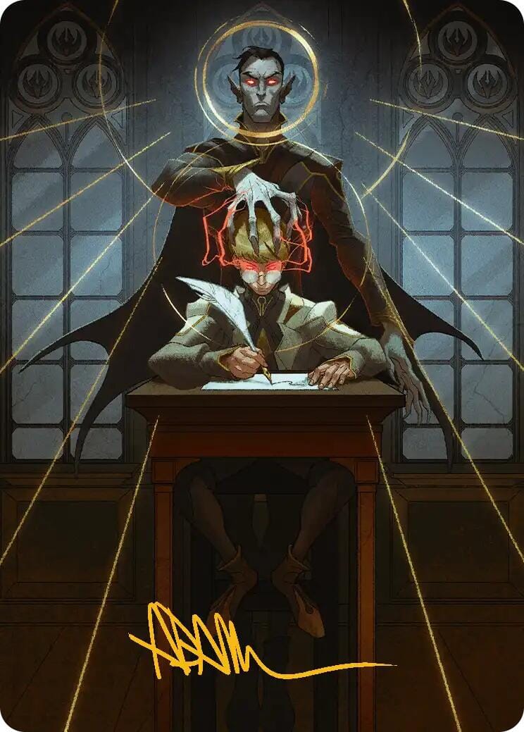 Vampiric Tutor Art Card (Gold-Stamped Signature) [Secrets of Strixhaven Art Series] MTG Single Magic: The Gathering  | Multizone: Comics And Games