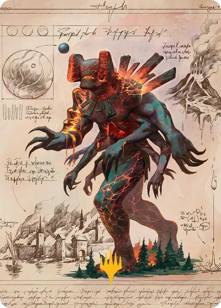 Magmablood Archaic Art Card (Gold-Stamped Planeswalker Symbol) [Secrets of Strixhaven Art Series] MTG Single Magic: The Gathering  | Multizone: Comics And Games