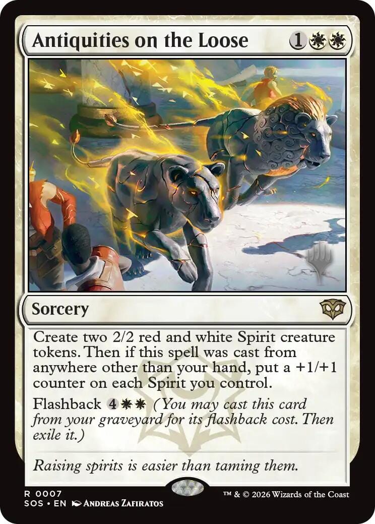 Antiquities on the Loose [Secrets of Strixhaven Promos] MTG Single Magic: The Gathering  | Multizone: Comics And Games