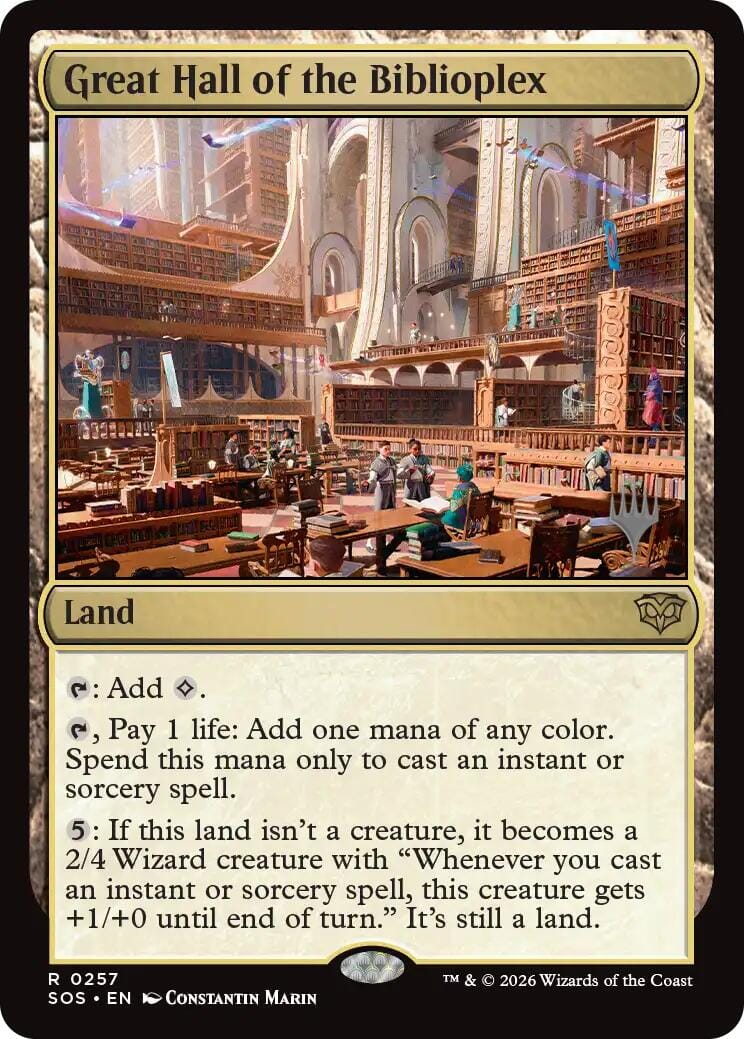 Great Hall of the Biblioplex [Secrets of Strixhaven Promos] MTG Single Magic: The Gathering  | Multizone: Comics And Games