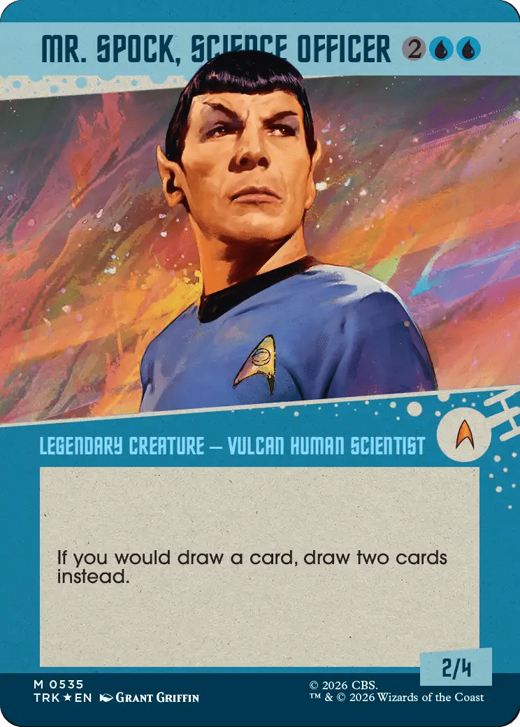 Mr. Spock, Science Officer (Borderless) (Surge Foil) [Star Trek] MTG Single Magic: The Gathering  | Multizone: Comics And Games