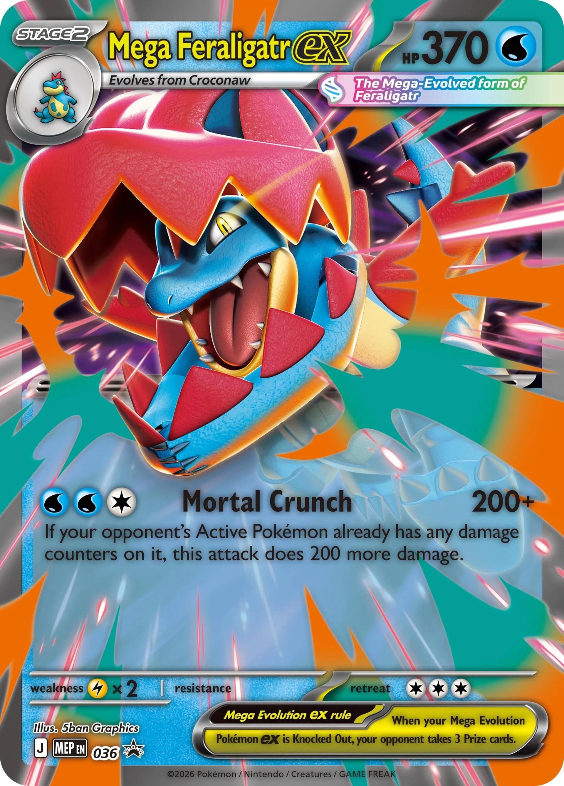 Mega Feraligatr ex (036) (Jumbo) [Mega Evolution Promo] Pokemon Single Pokémon  | Multizone: Comics And Games