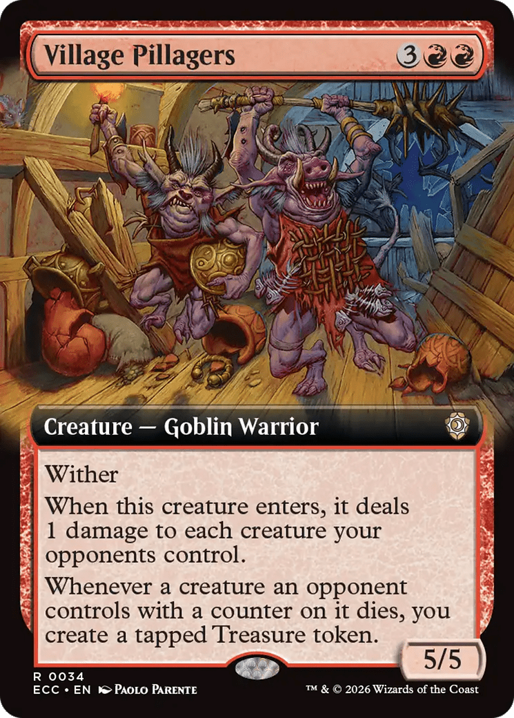 Village Pillagers (Extended Art) [Lorwyn Eclipsed Commander] MTG Single Magic: The Gathering  | Multizone: Comics And Games