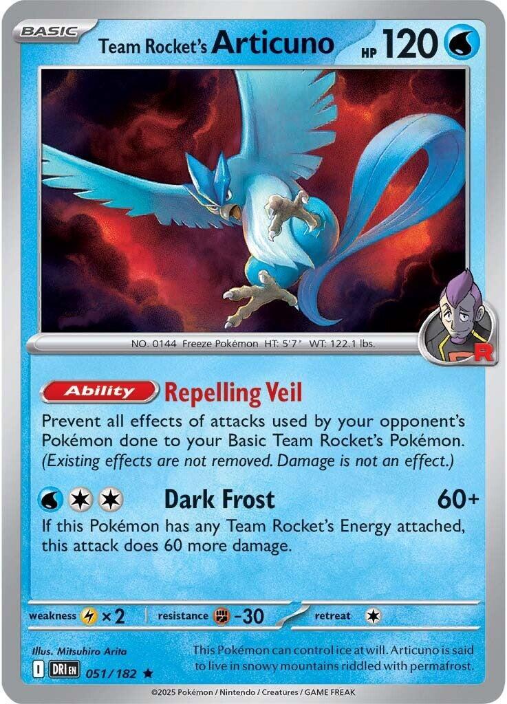Team Rocket's Articuno (051/182) (Non-Holo) (Deck Exclusive) [Scarlet & Violet: Destined Rivals] | Multizone: Comics And Games