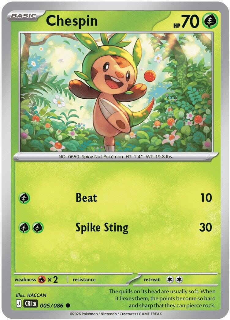 Chespin (005/086) [Mega Evolution: Chaos Rising] Pokemon Single Pokémon  | Multizone: Comics And Games