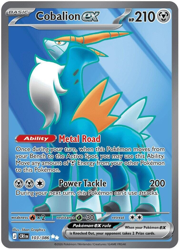 Cobalion ex (103/086) [Mega Evolution: Chaos Rising] Pokemon Single Pokémon  | Multizone: Comics And Games