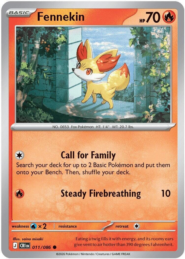Fennekin (011/086) [Mega Evolution: Chaos Rising] Pokemon Single Pokémon  | Multizone: Comics And Games