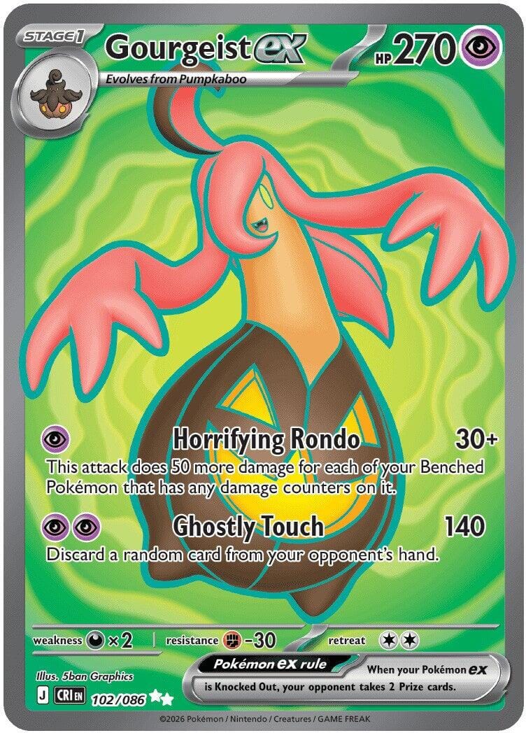 Gourgeist ex (102/086) [Mega Evolution: Chaos Rising] Pokemon Single Pokémon  | Multizone: Comics And Games