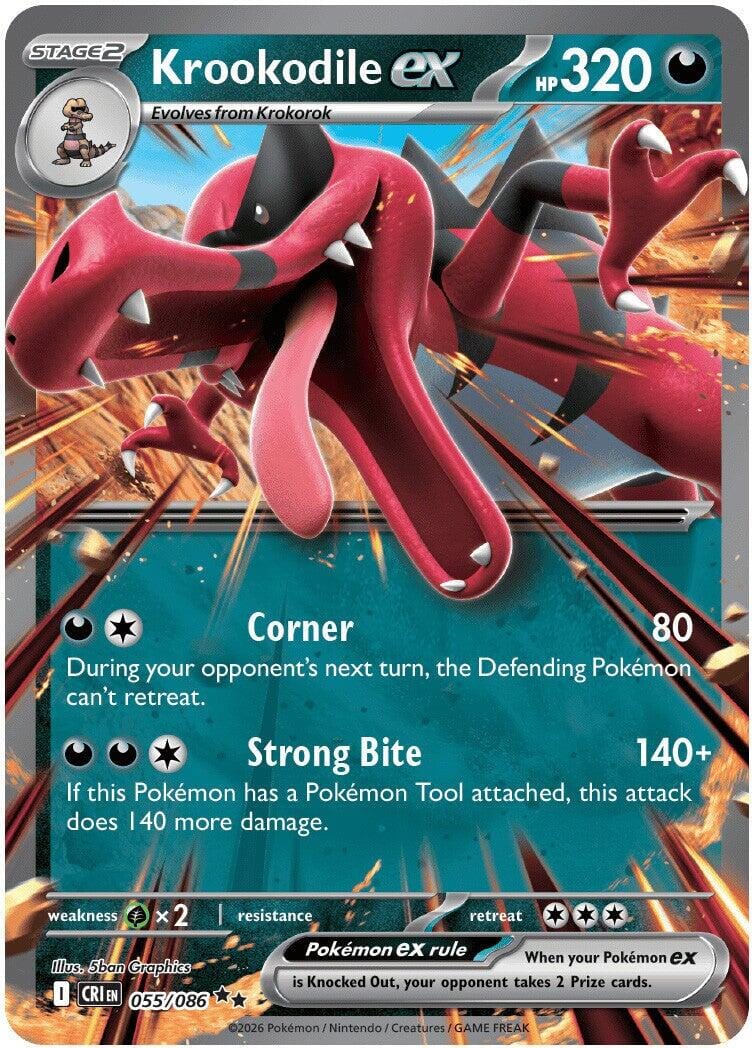 Krookodile ex (055/086) [Mega Evolution: Chaos Rising] Pokemon Single Pokémon  | Multizone: Comics And Games