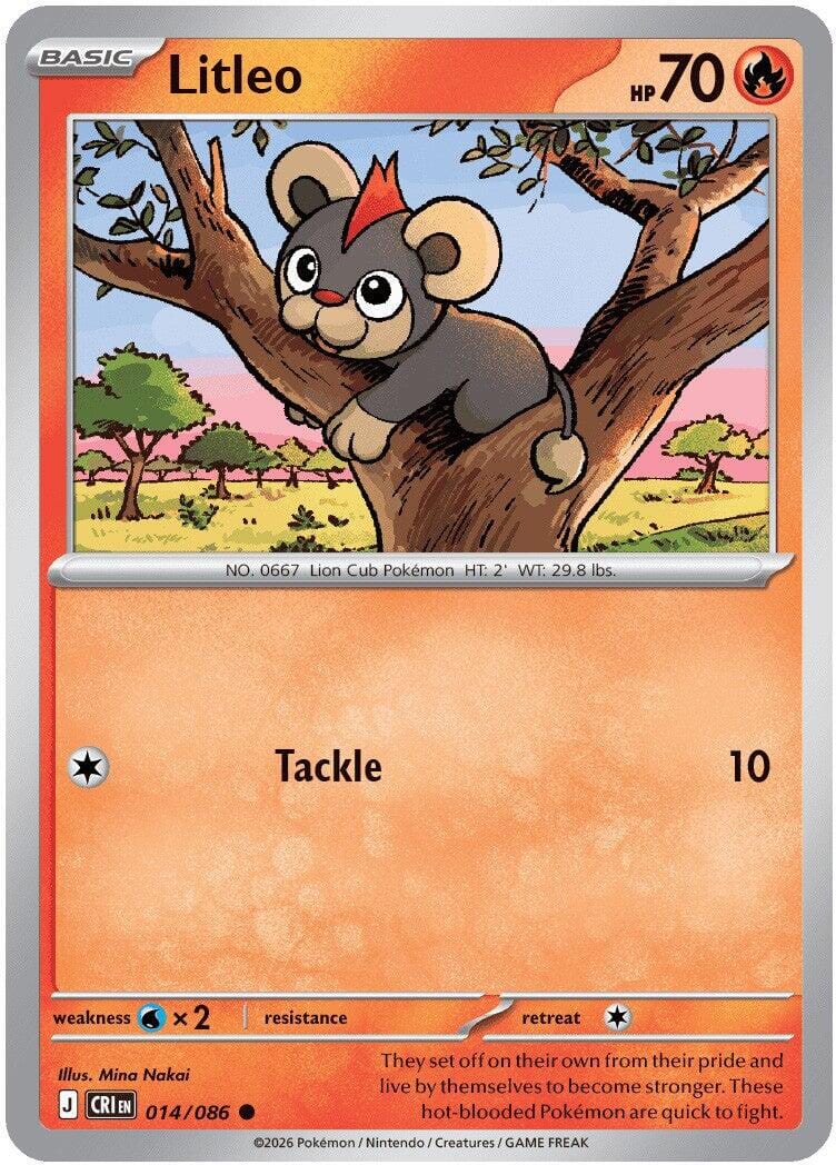 Litleo (014/086) [Mega Evolution: Chaos Rising] Pokemon Single Pokémon  | Multizone: Comics And Games