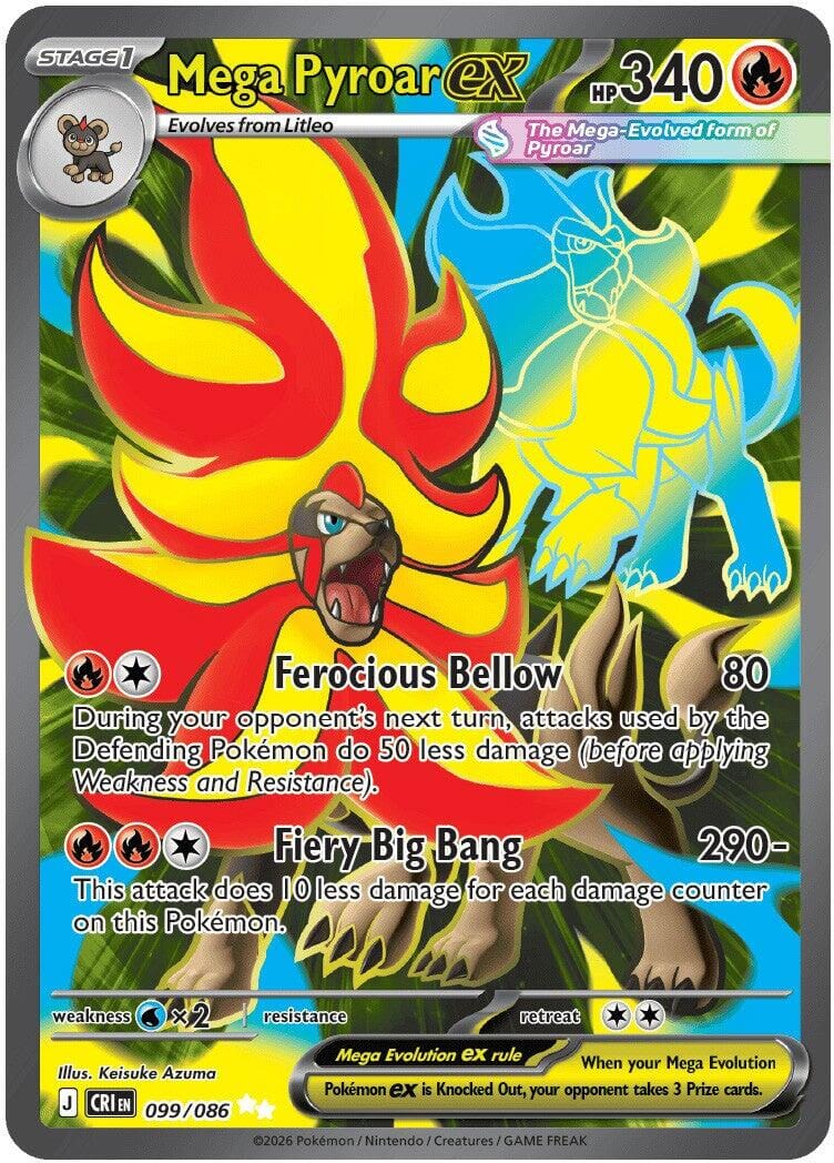 Mega Pyroar ex (099/086) [Mega Evolution: Chaos Rising] Pokemon Single Pokémon  | Multizone: Comics And Games