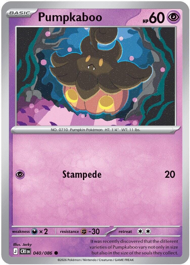 Pumpkaboo (040/086) [Mega Evolution: Chaos Rising] Pokemon Single Pokémon  | Multizone: Comics And Games