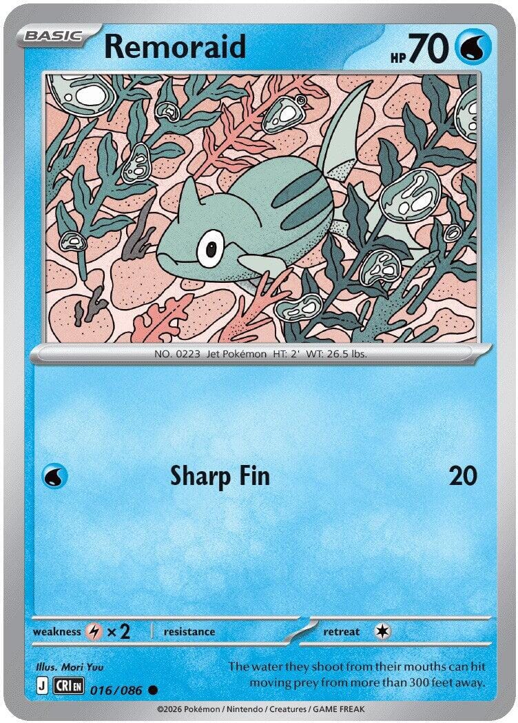 Remoraid (016/086) [Mega Evolution: Chaos Rising] Pokemon Single Pokémon  | Multizone: Comics And Games