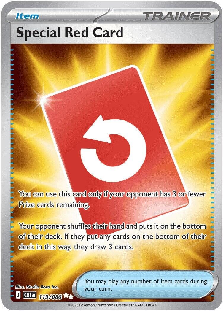 Special Red Card (113/086) [Mega Evolution: Chaos Rising] Pokemon Single Pokémon  | Multizone: Comics And Games