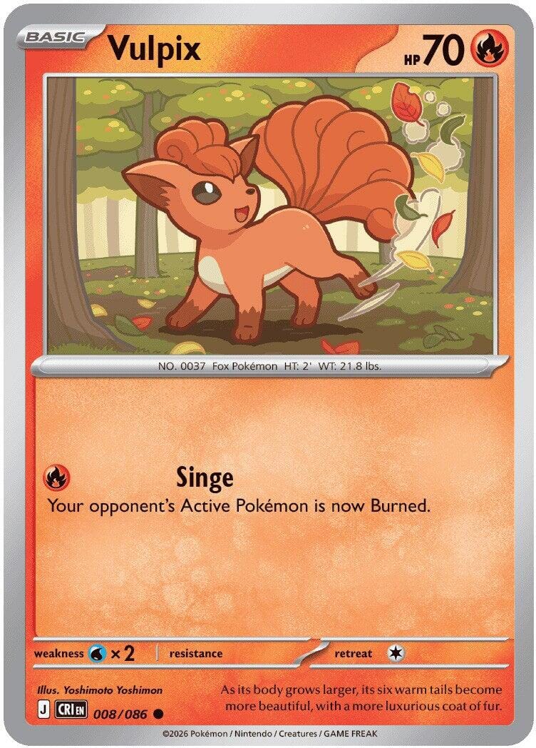 Vulpix (008/086) [Mega Evolution: Chaos Rising] Pokemon Single Pokémon  | Multizone: Comics And Games